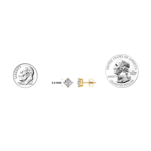 18k Yellow Gold and Diamond Stud with gold weight of 1.24g