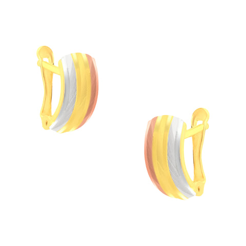 22k Three-Tone Gold Hoop Medium Earrings with gold weight of 1.86g