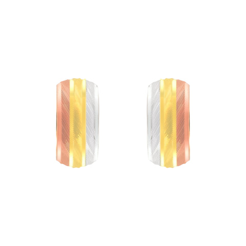 22k Three-Tone Gold Hoop Medium Earrings with gold weight of 1.86g