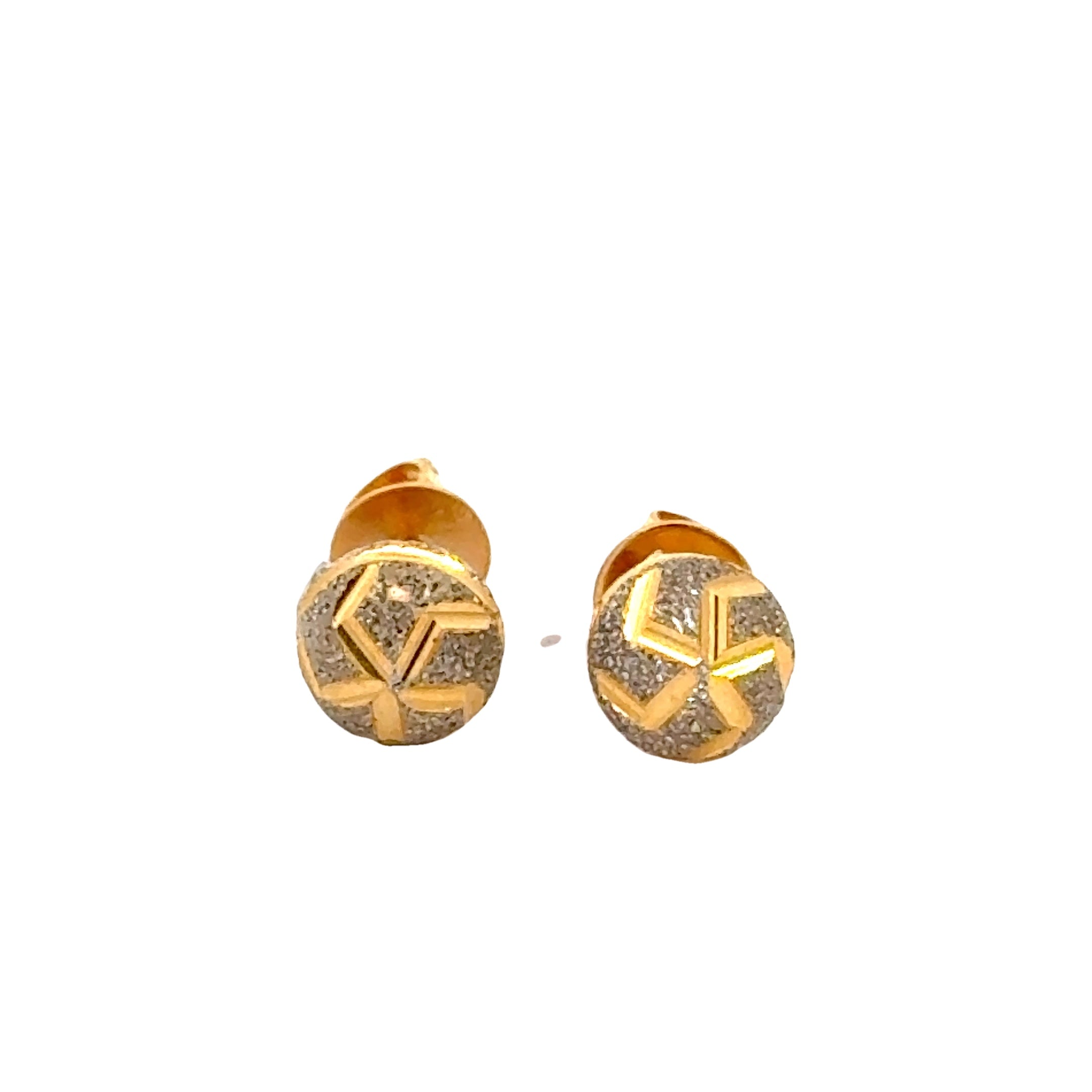 22k Two Tone Gold Ball Bead Earrings with gold weight of 1.75g.