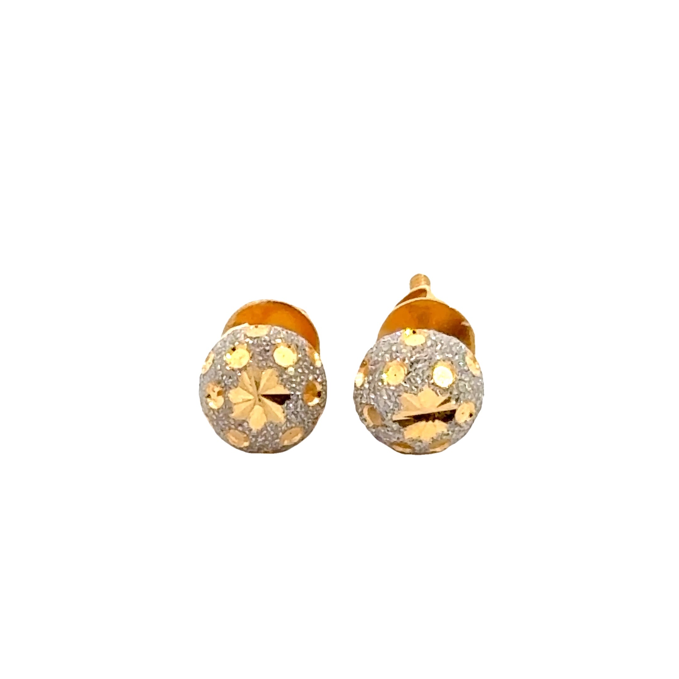 22k Two Tone Ball-Bead Earrings with gold weight of 1.85g