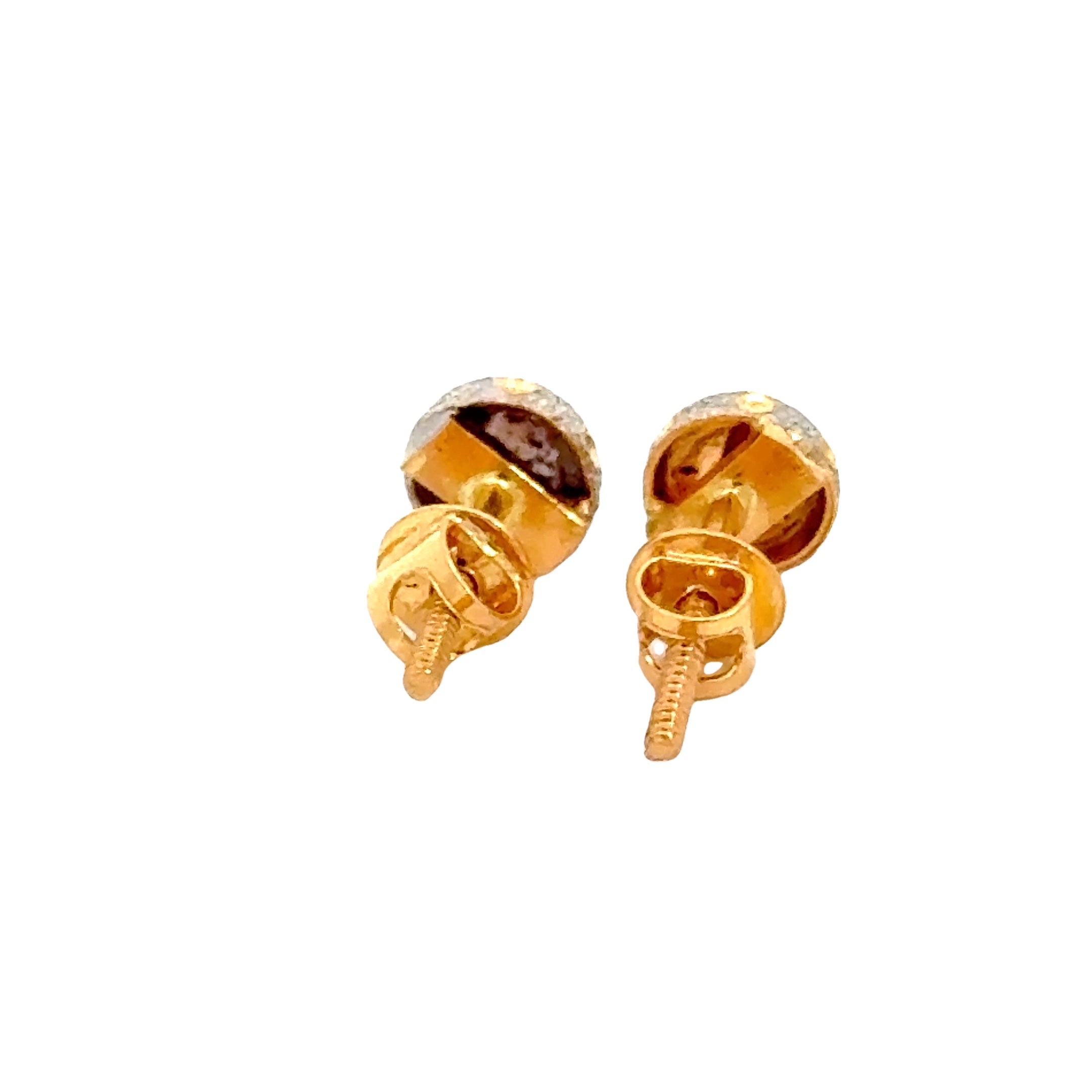 22k Two Tone Ball-Bead Earrings with gold weight of 1.85g