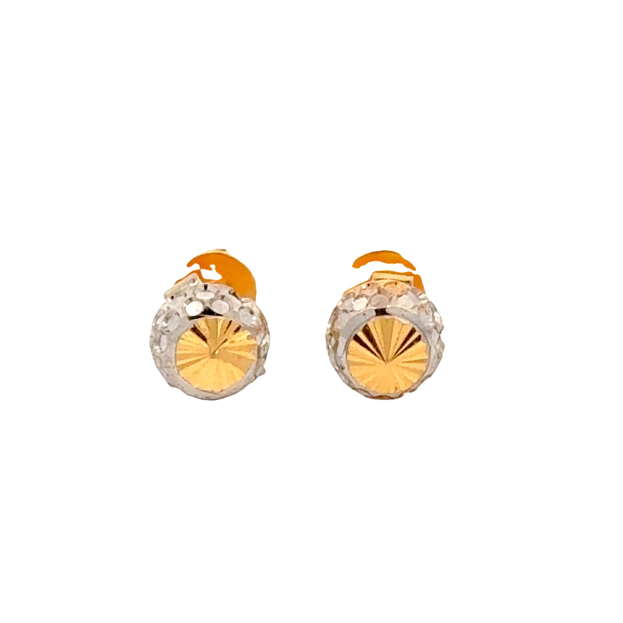 22k Two Tone Ball-Bead Earrings with gold weight of 1.44g