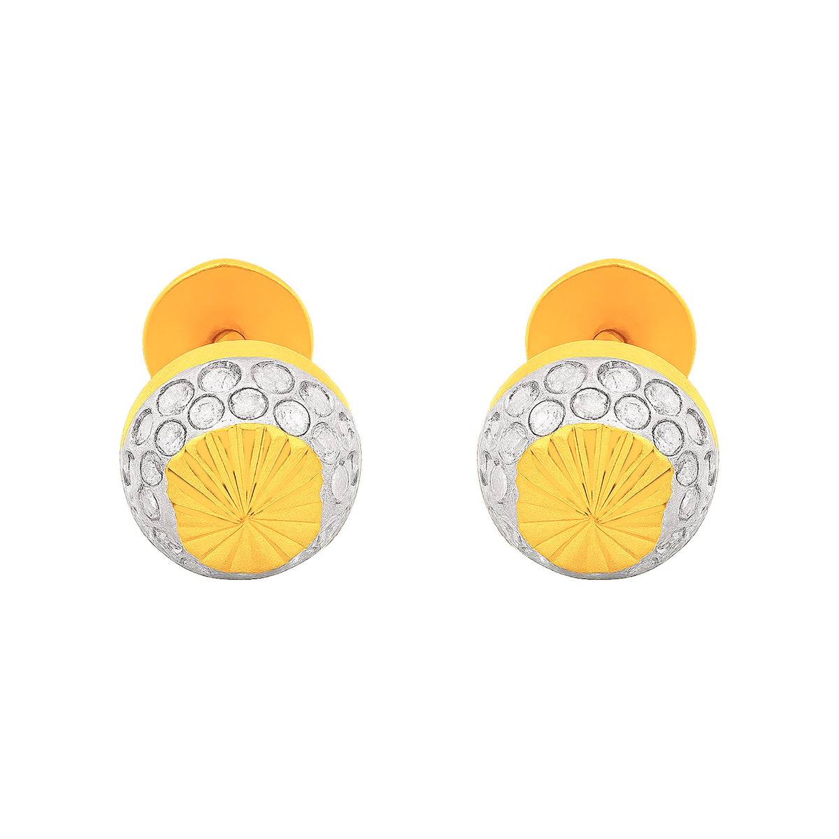 22k Two Tone Ball-Bead Earrings with gold weight of 1.44g