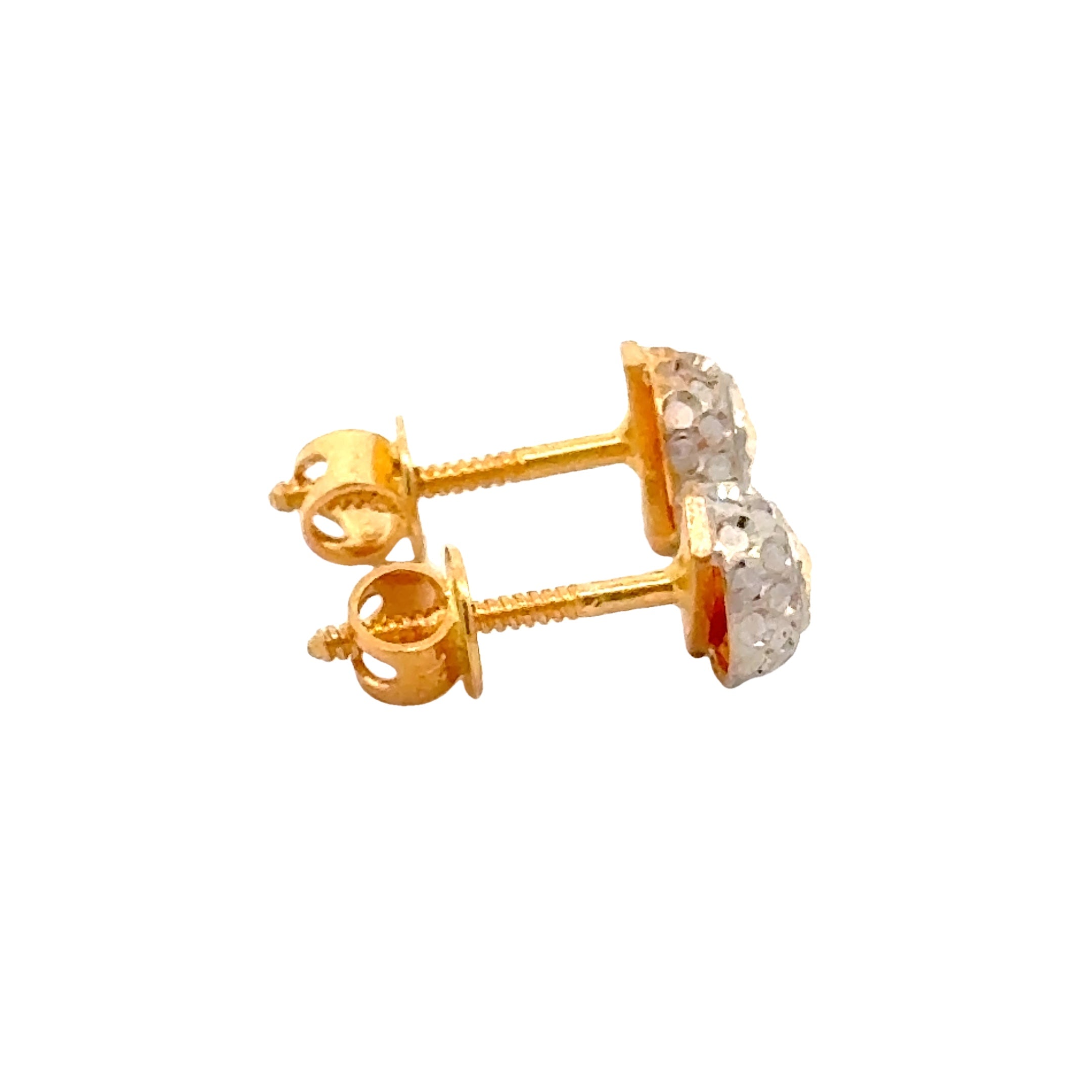 22k Two Tone Ball-Bead Earrings with gold weight of 1.44g