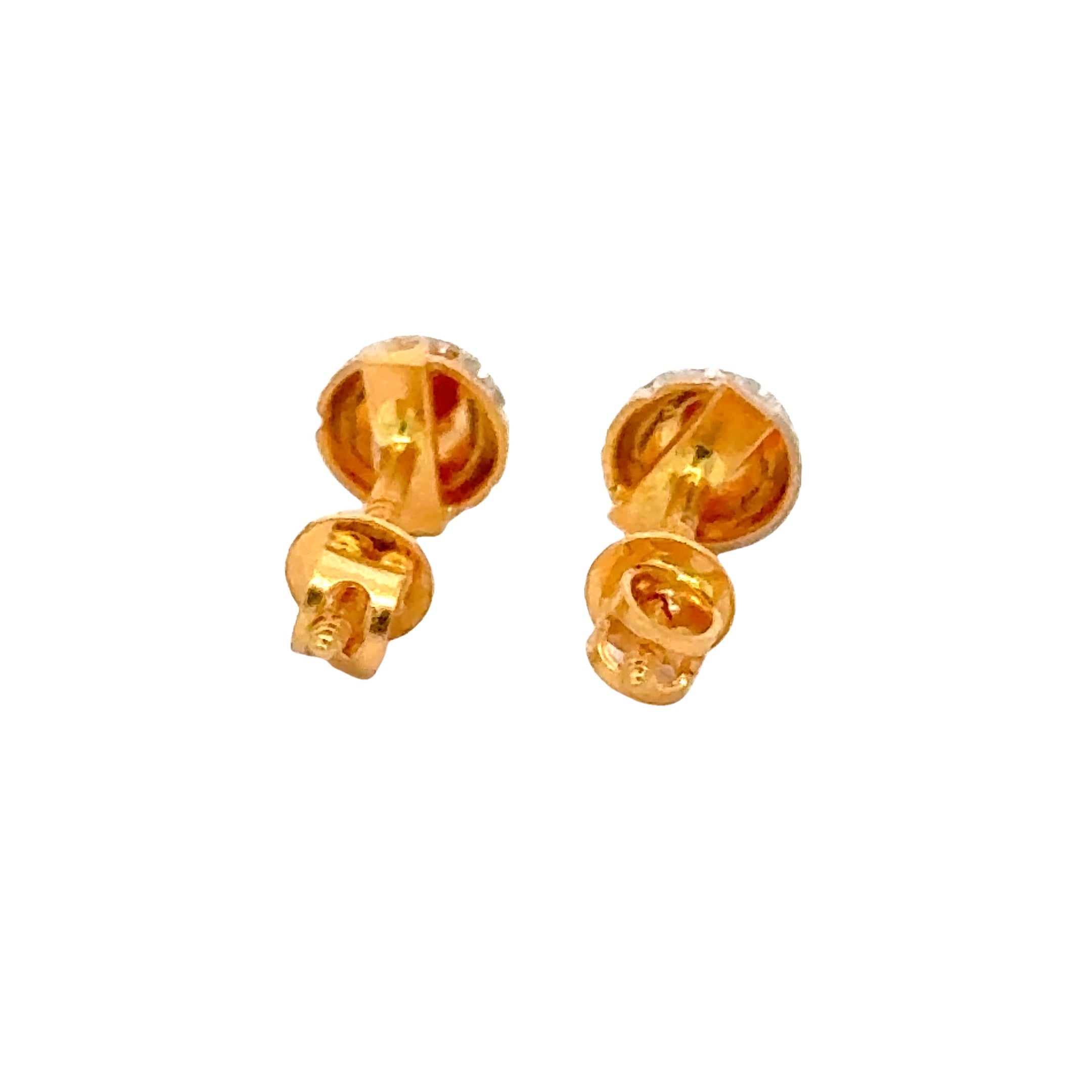 22k Two Tone Ball-Bead Earrings with gold weight of 1.44g