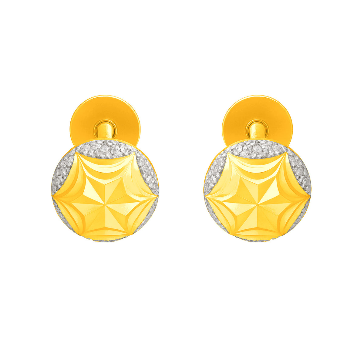 22k Two Tone Ball-Bead Earrings with gold weight of 1.73g