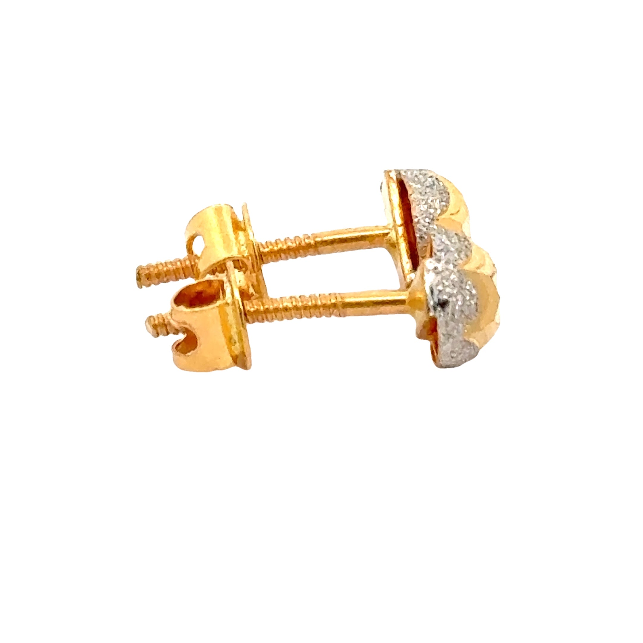 22k Two Tone Ball-Bead Earrings with gold weight of 1.73g