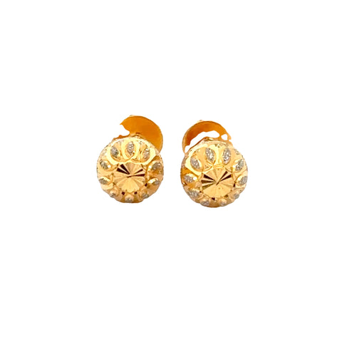 22k Two Tone Ball-Bead Earrings with gold weight of 1.75g