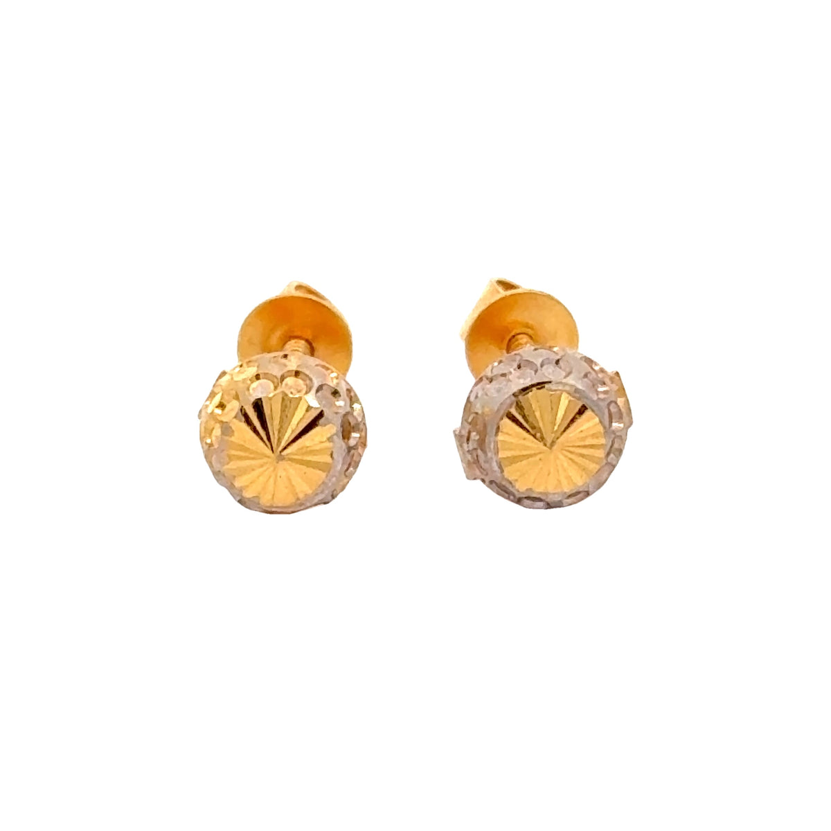 22k Two Tone Ball-Bead Earrings with gold weight of 1.47g