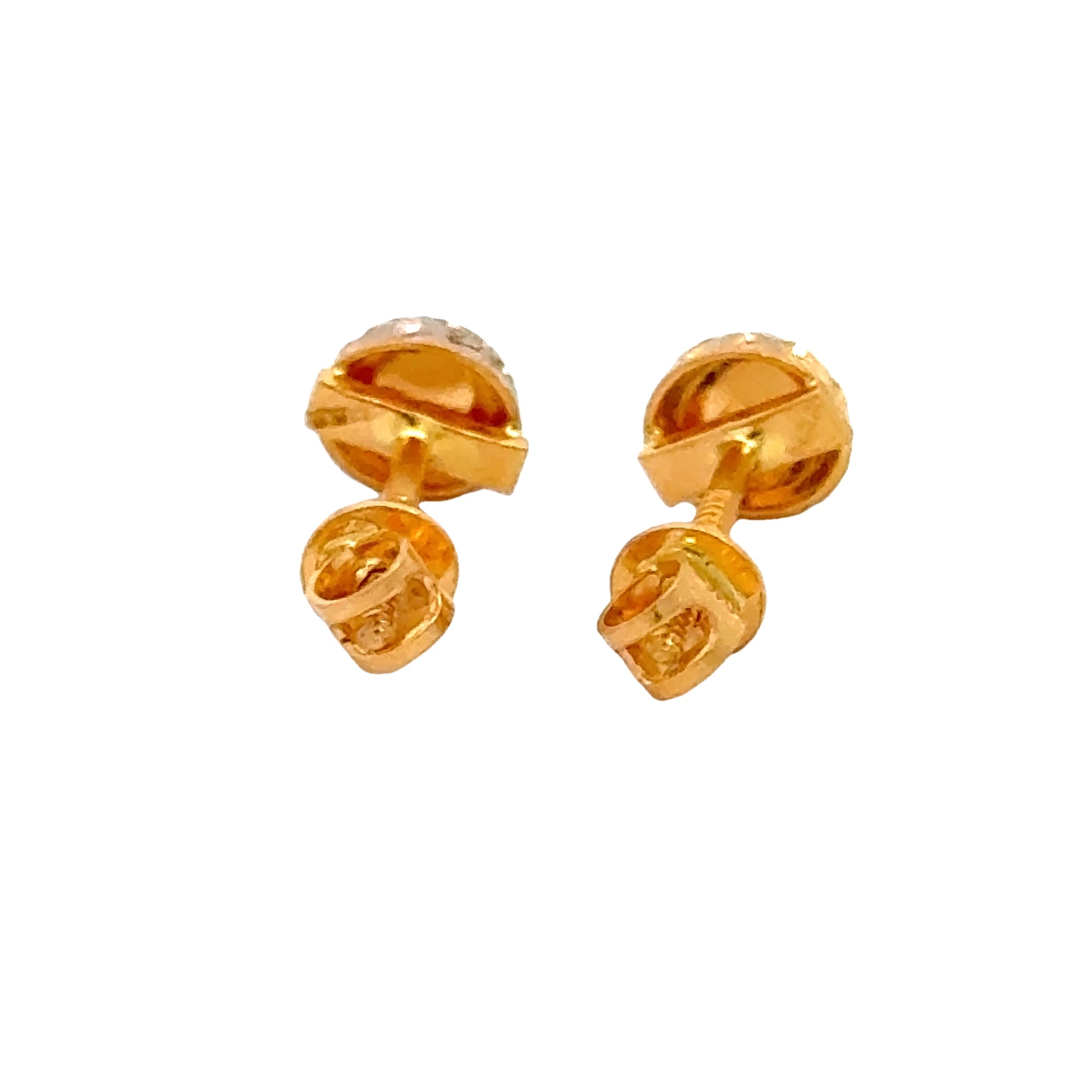 22k Two Tone Ball-Bead Earrings with gold weight of 1.47g