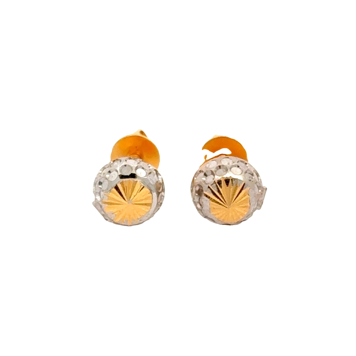 22k Two Tone Ball-Bead Earrings with gold weight of 1.49g