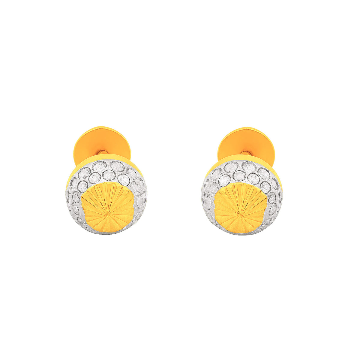 22k Two Tone Ball-Bead Earrings with gold weight of 1.47g