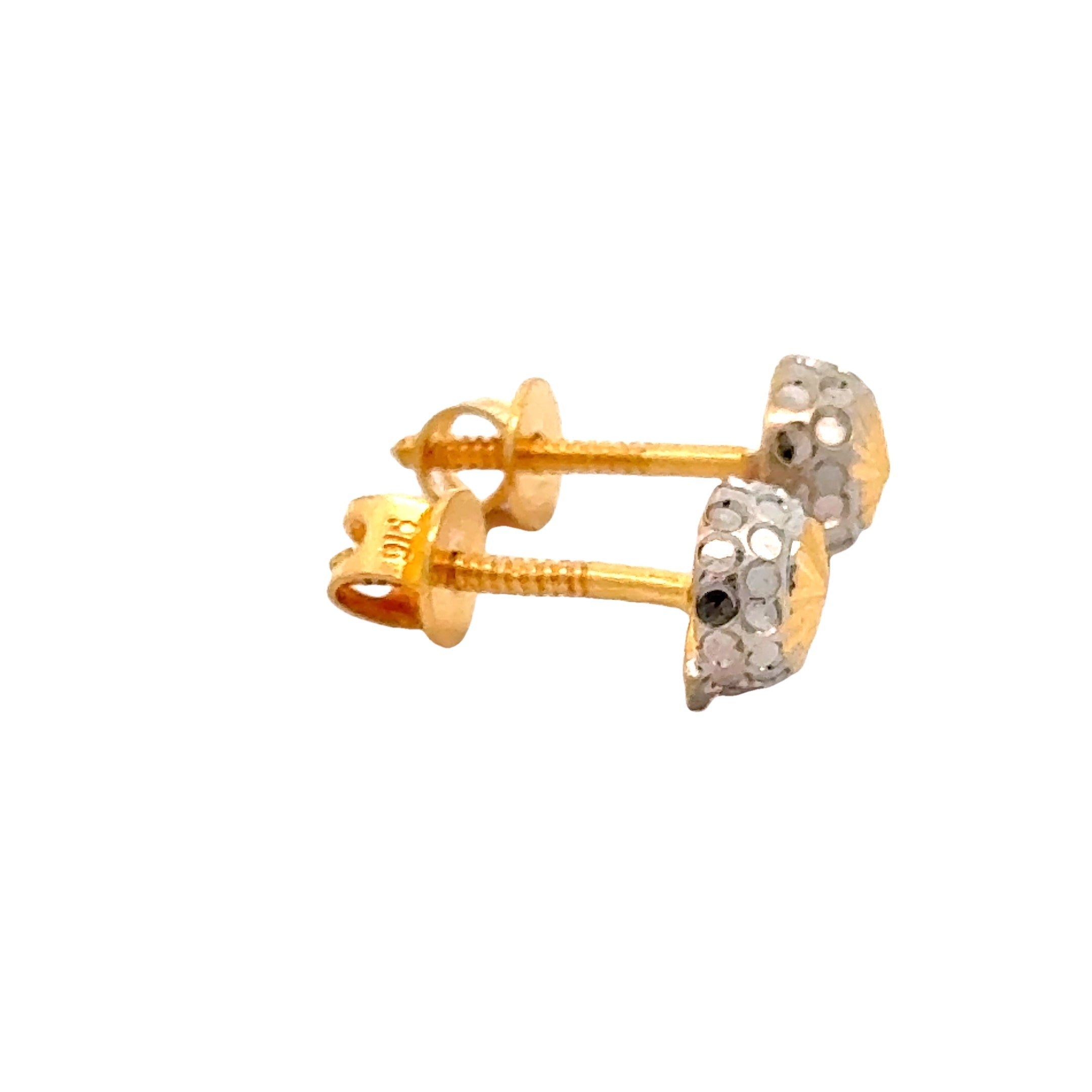 22k Two Tone Ball-Bead Earrings with gold weight of 1.49g