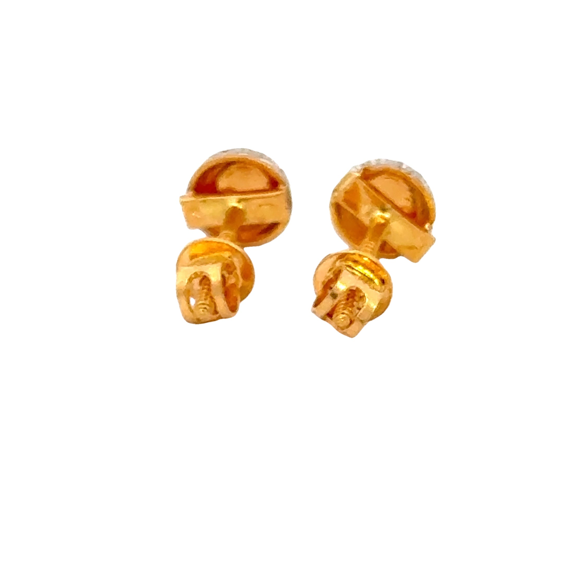 22k Two Tone Ball-Bead Earrings with gold weight of 1.49g