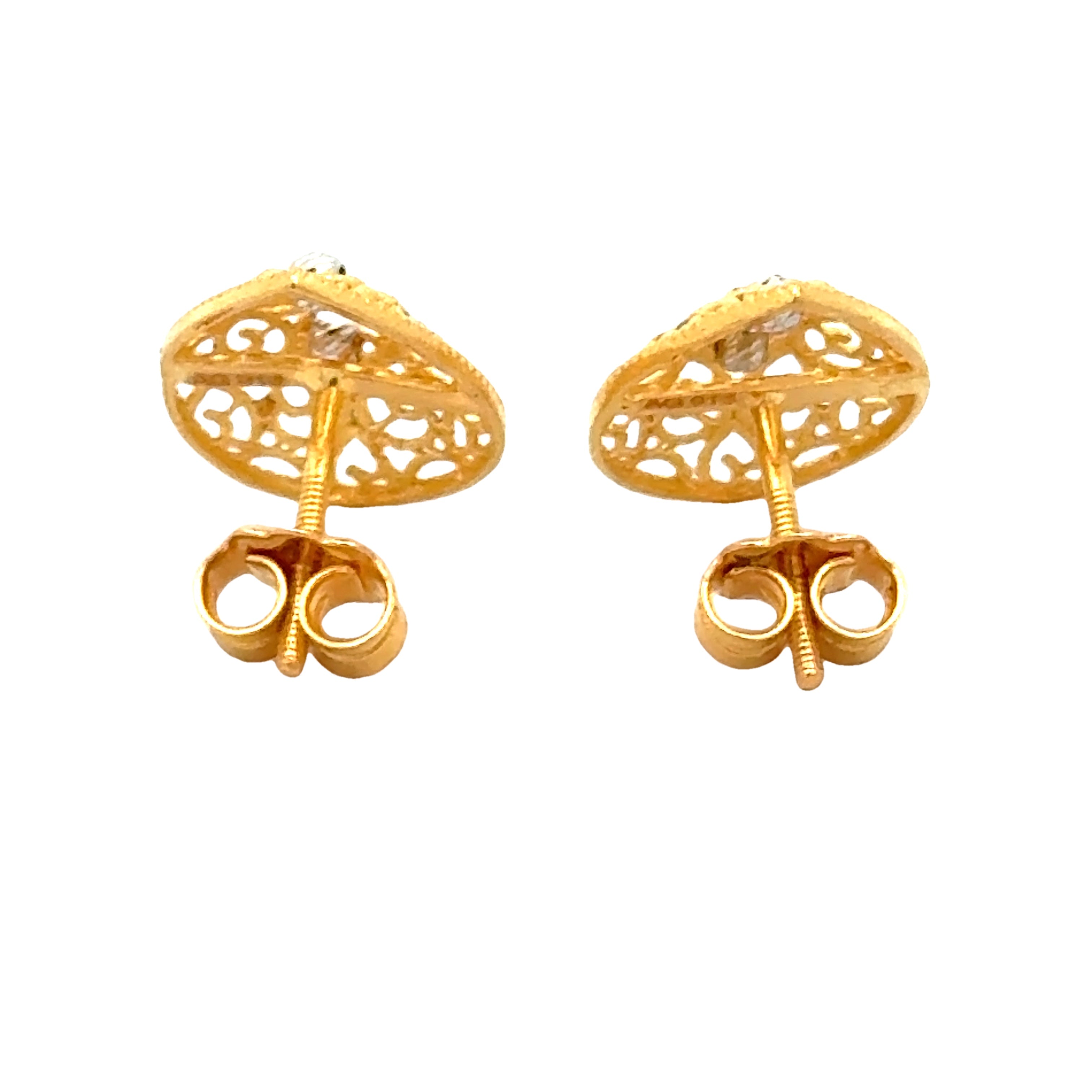 22k Two Tone Antique Earrings with gold weight of 2.86g