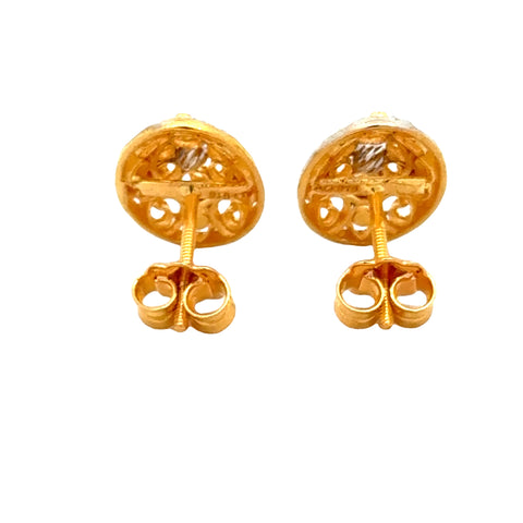 22k Two Tone Antique Earrings with gold weight of 4.16g