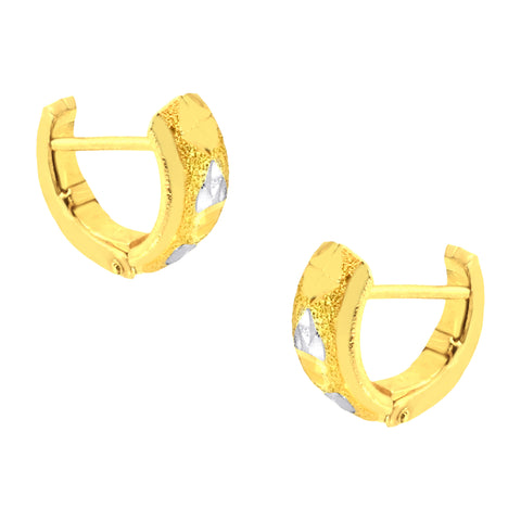 22k Two-Tone Gold Hoop Medium Earrings with gold weight of 2.49g