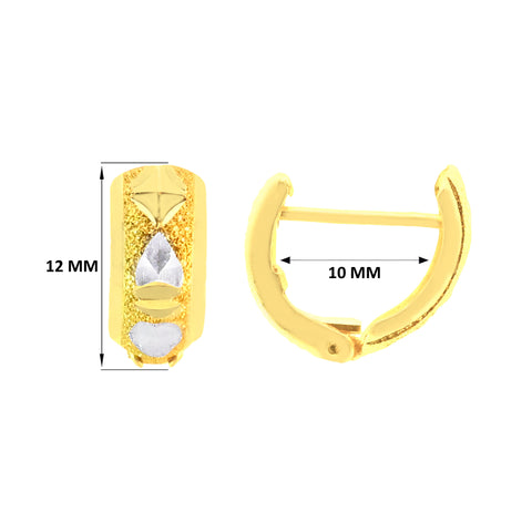 22k Two-Tone Gold Hoop Medium Earrings with gold weight of 2.49g