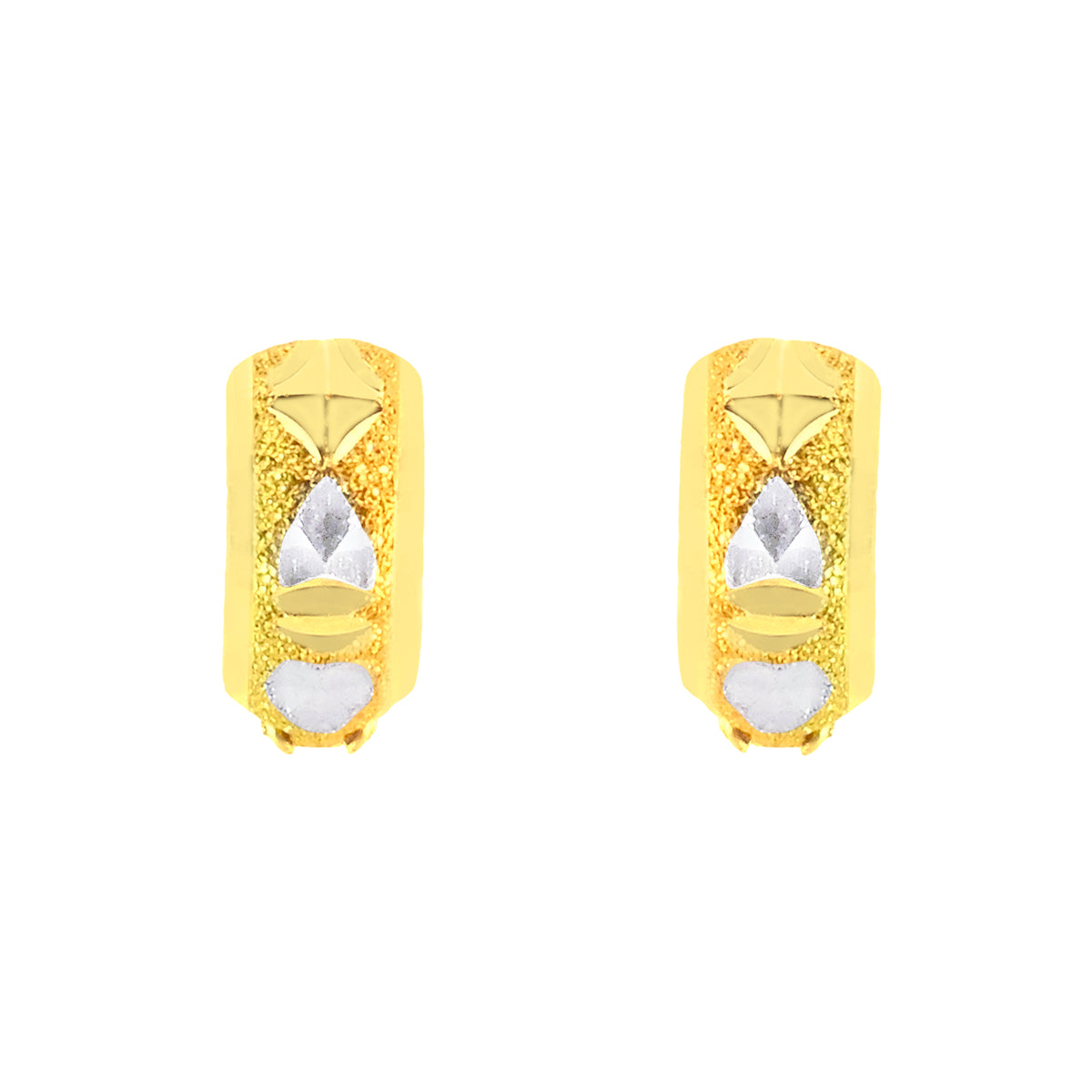22k Two-Tone Gold Hoop Medium Earrings with gold weight of 2.49g