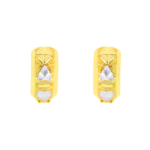 22k Two-Tone Gold Hoop Medium Earrings with gold weight of 2.49g