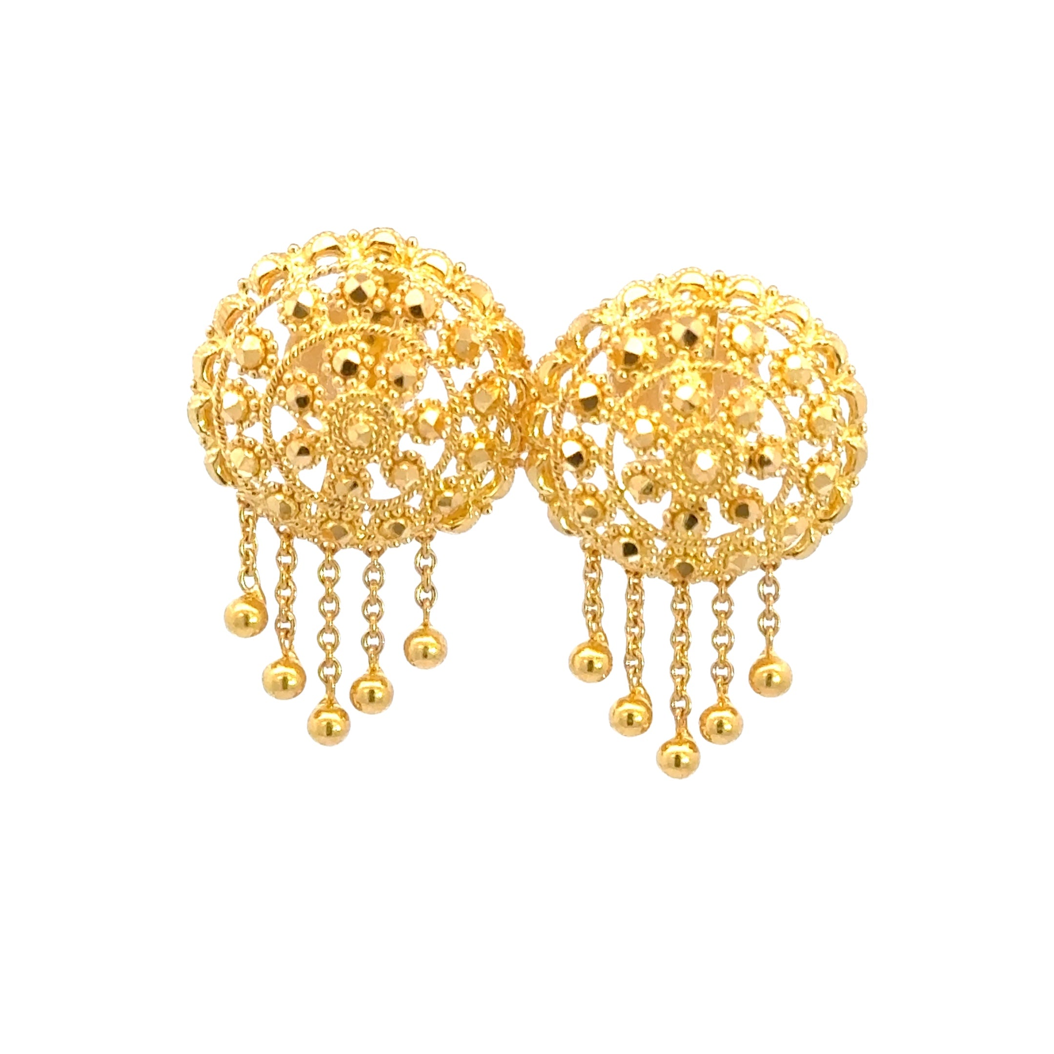 22k Yellow Gold Dangling Earrings with gold weight of 7.85g