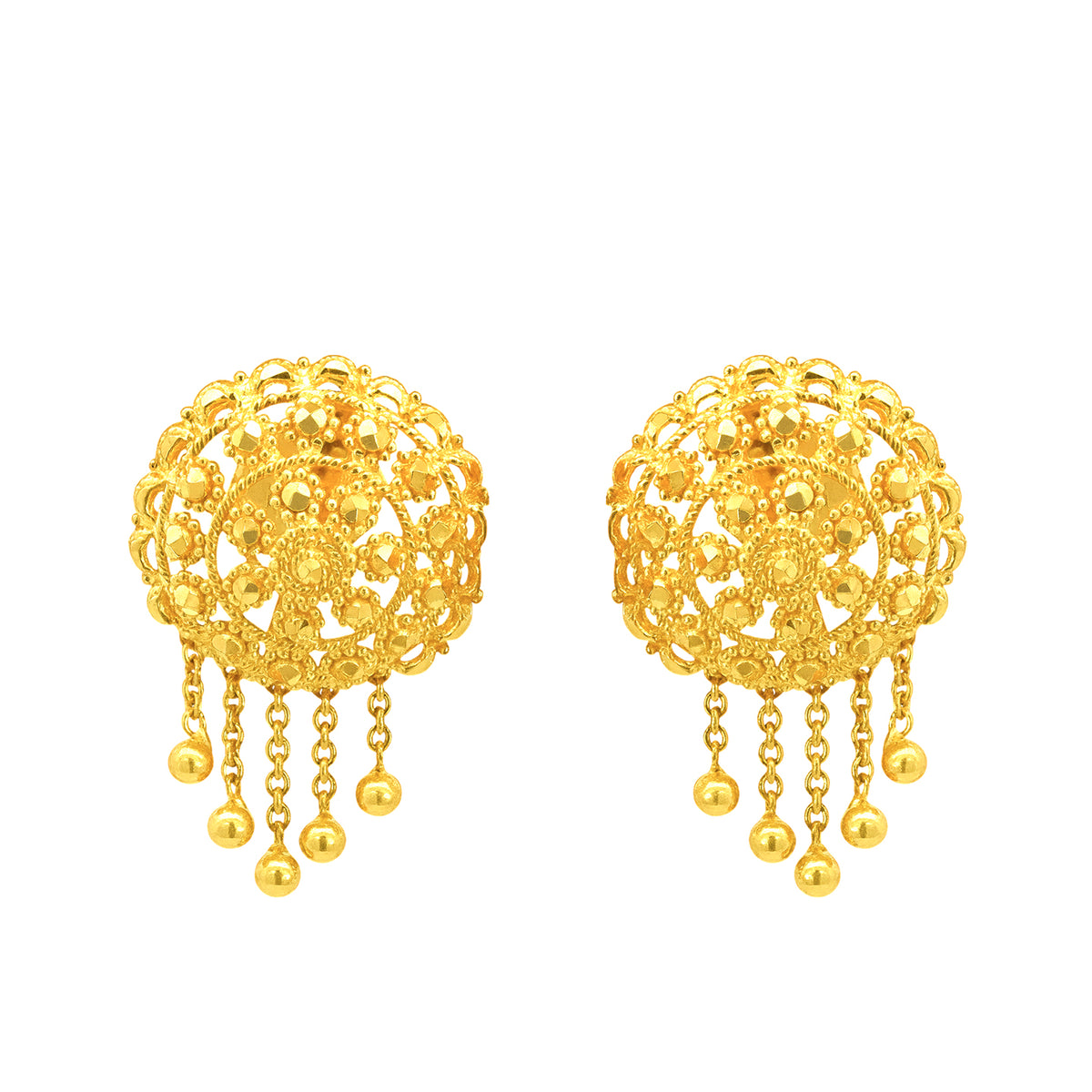 22k Yellow Gold Dangling Earrings with gold weight of 7.85g