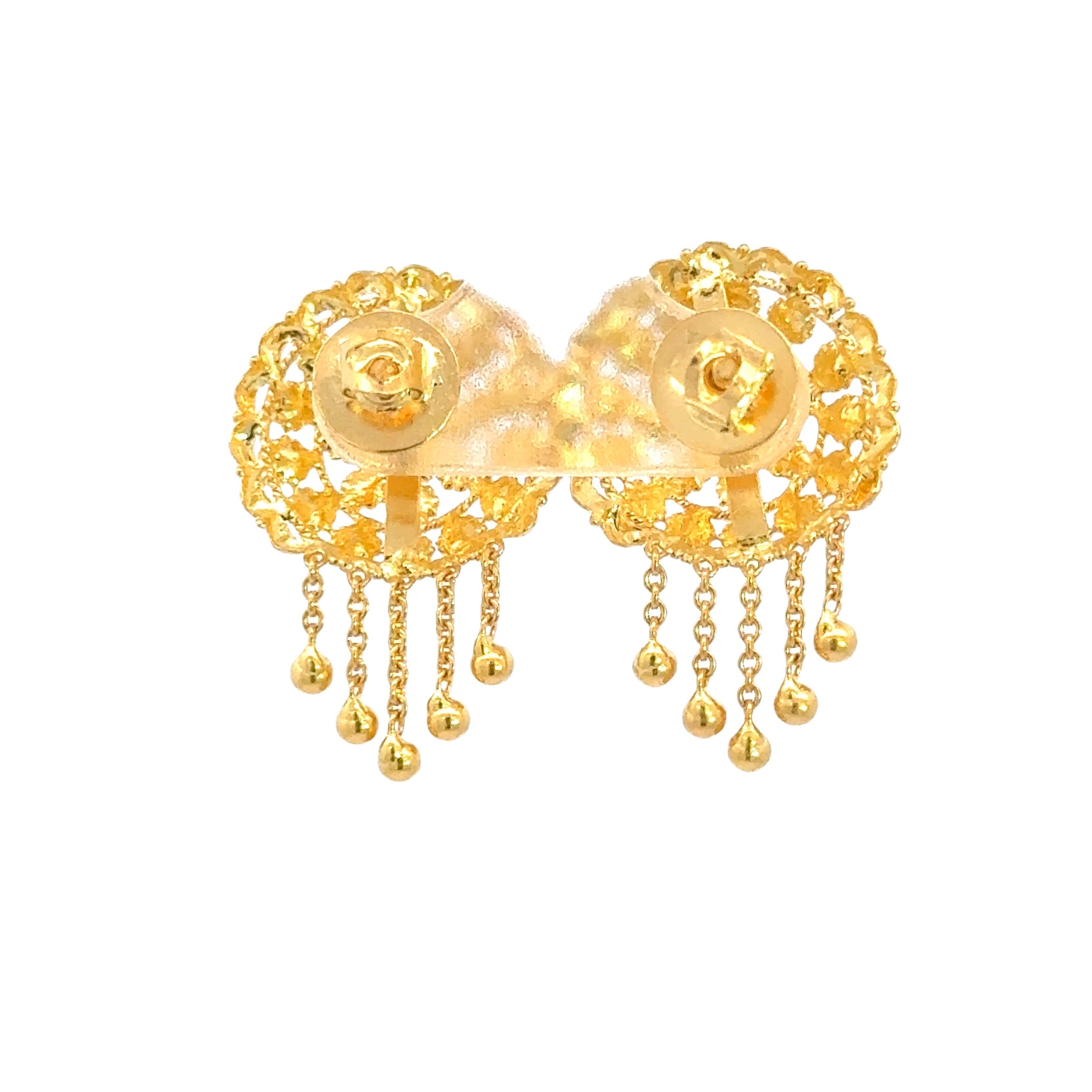 22k Yellow Gold Dangling Earrings with gold weight of 7.85g