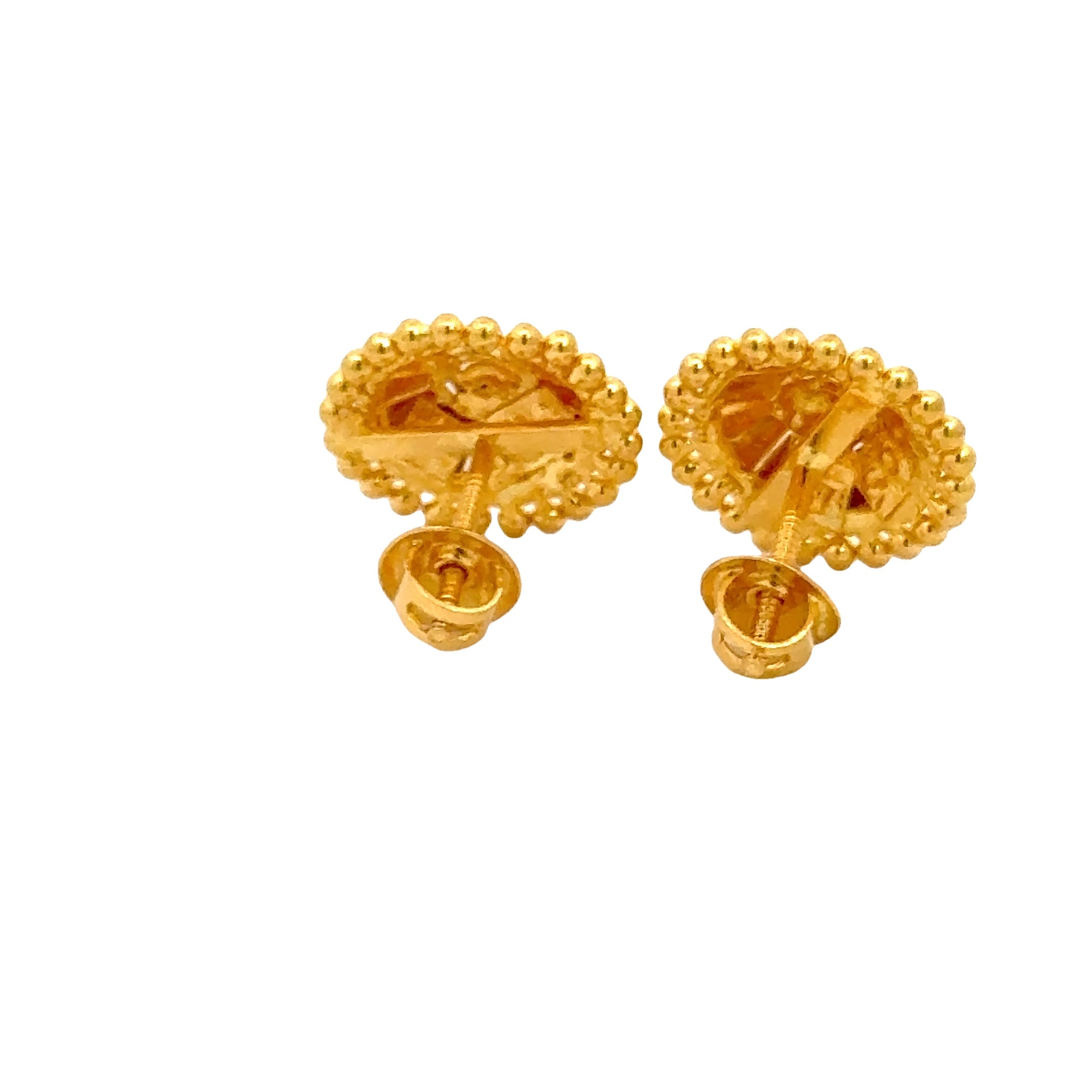 22k Yellow Gold Filigree Earrings with gold weight of 3.59g