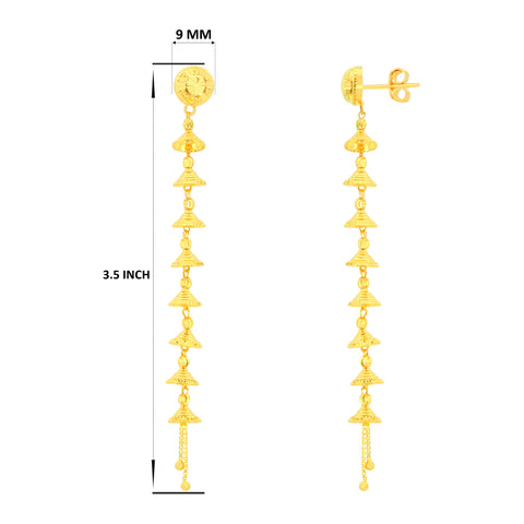 22k Yellow Gold Ornamental Earrings with gold weight of 11.29g