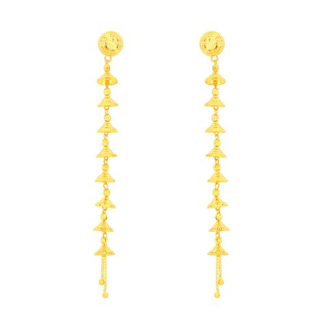 22k Yellow Gold Ornamental Earrings with gold weight of 11.29g