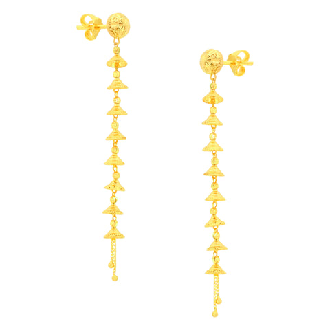 22k Yellow Gold Ornamental Earrings with gold weight of 11.29g