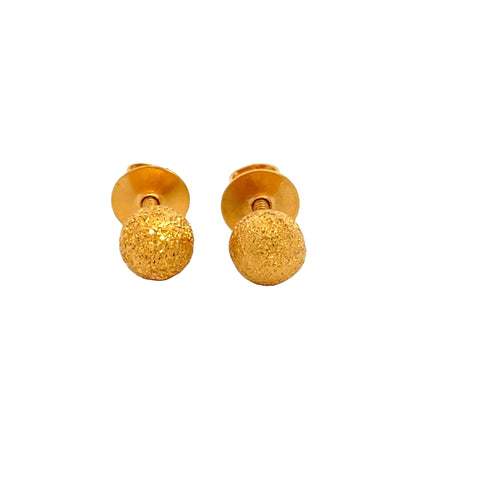 22k Yellow Gold Ball-Bead Earrings with gold weight of 2.89g