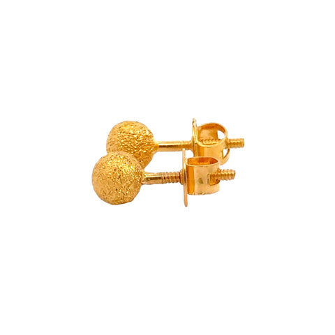 22k Yellow Gold Ball-Bead Earrings with gold weight of 2.89g