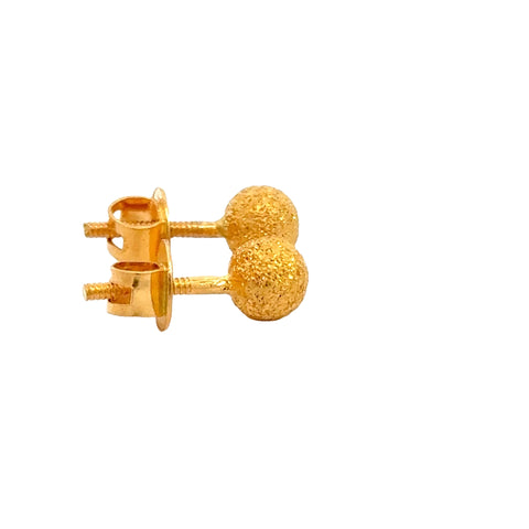 22k Yellow Gold Ball-Bead Earrings with gold weight of 2.89g