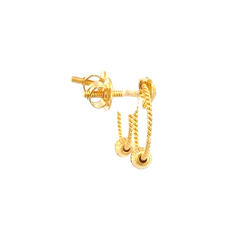 22k Yellow Gold Dangling Earrings with gold weight of 3.3g