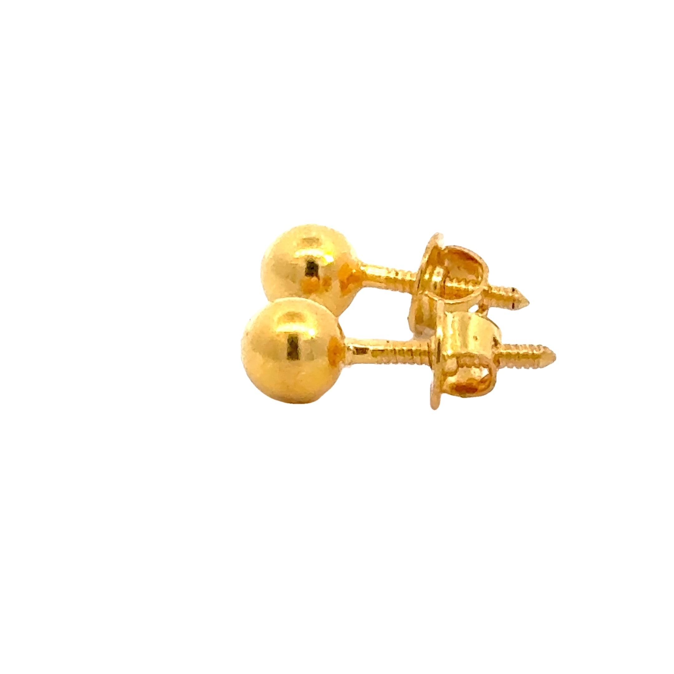 22k Yellow Gold Ball-Bead Earrings with gold weight of 1.75g