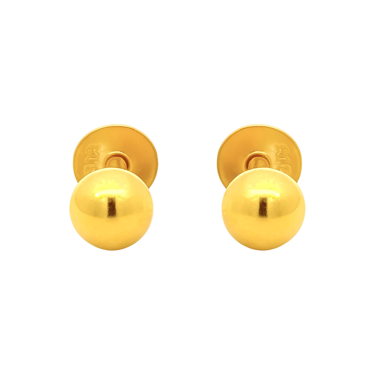 22k Yellow Gold Stud Earrings with gold weight of 1.7g