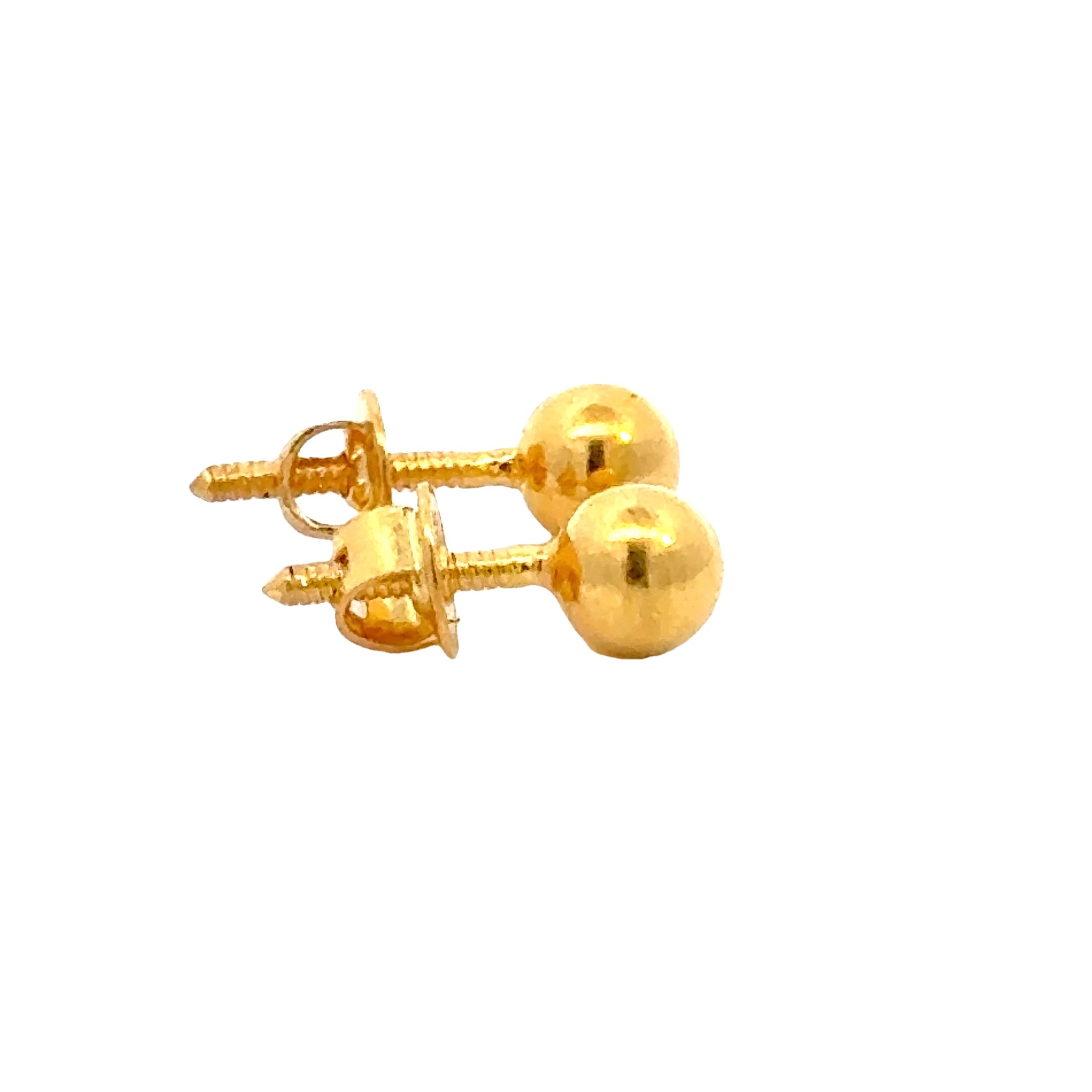 22k Yellow Gold Ball-Bead Earrings with gold weight of 1.75g