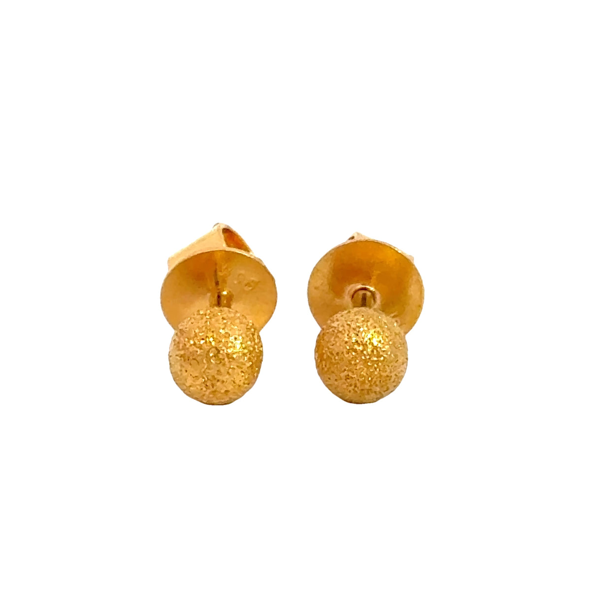 22k Yellow Gold Ball-Bead Earrings with gold weight of 2.42g