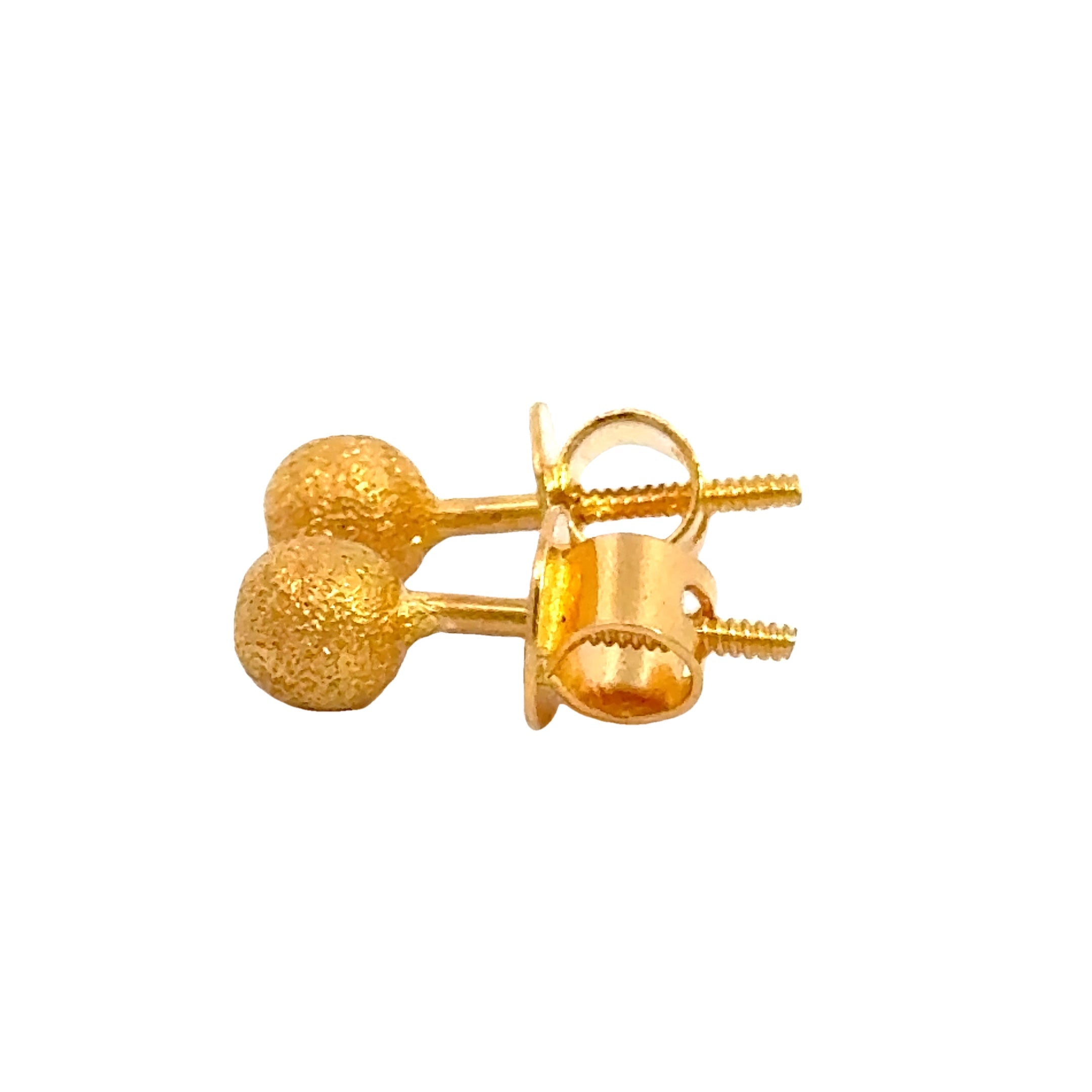 22k Yellow Gold Ball-Bead Earrings with gold weight of 2.42g