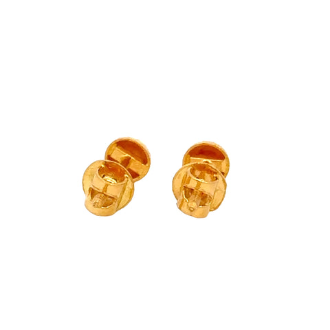 22k Yellow Gold Ball-Bead Earrings with gold weight of 1.09g