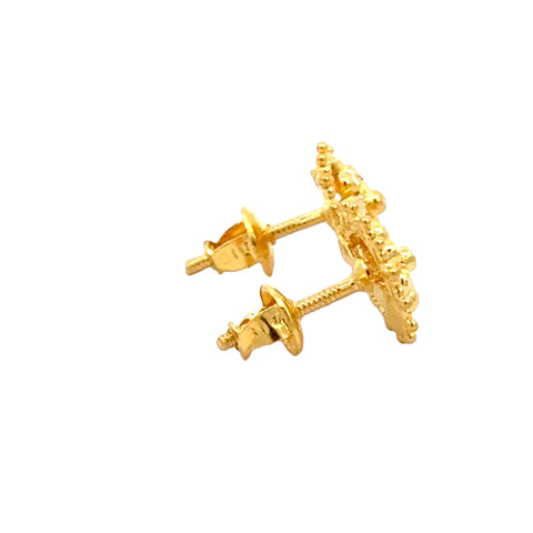 22k Yellow Gold Filigree Earrings with gold weight of 2.14g