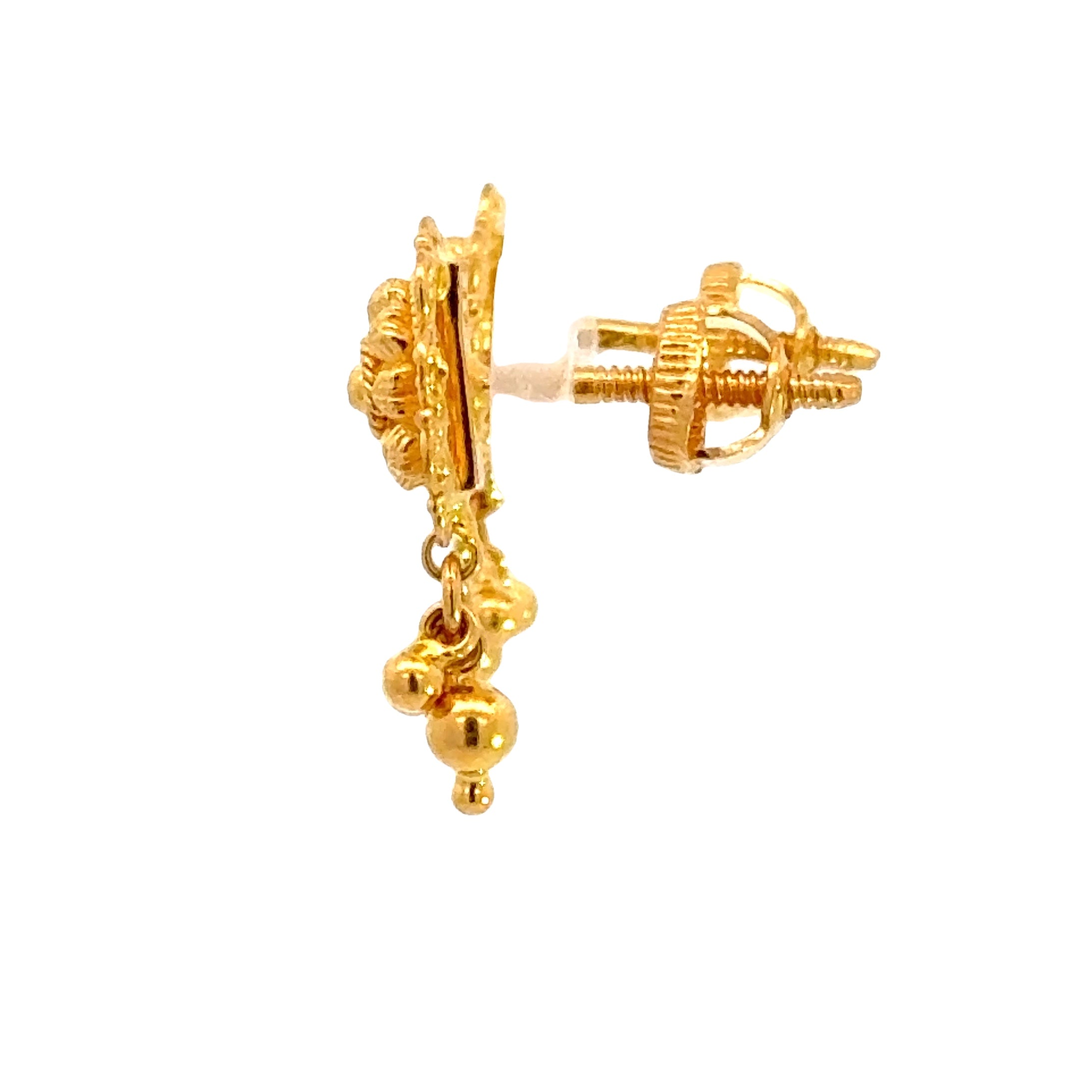 22k Yellow Gold Dangling Earrings with gold weight of 3.36g