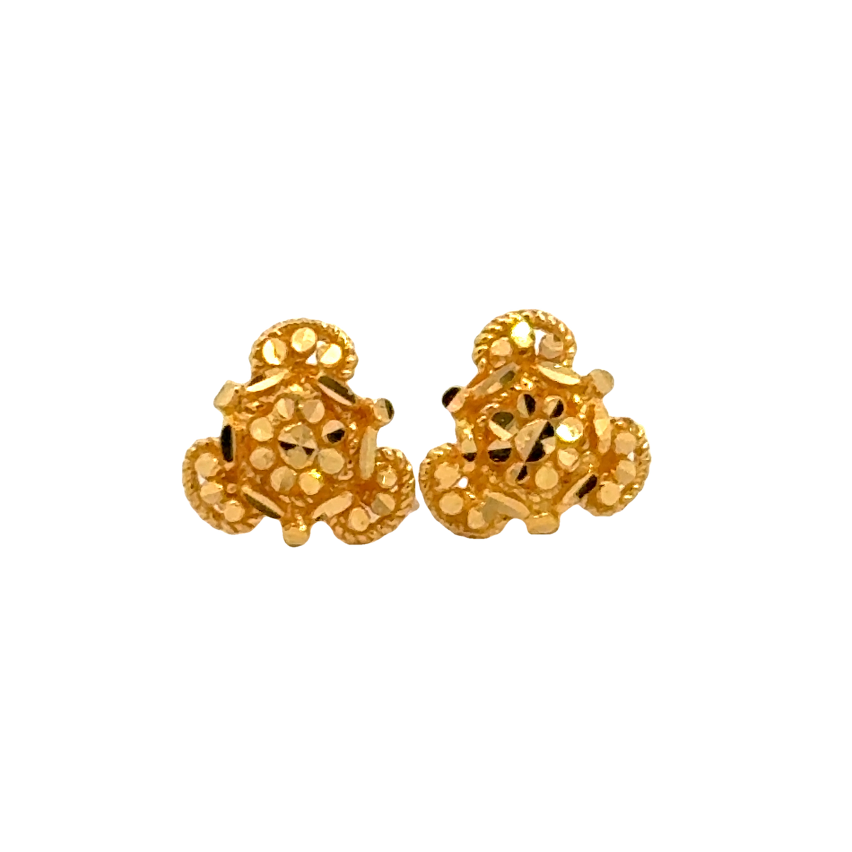 22k Yellow Gold Ball-Bead Earrings with gold weight of 1.448g