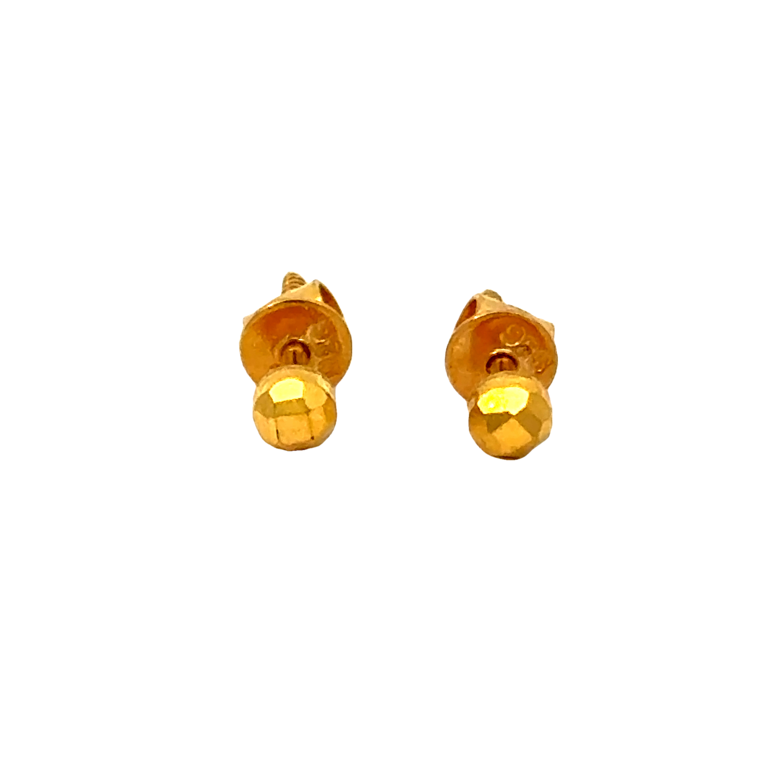 22k Yellow Gold Ball-Bead Earrings with gold weight of 0.974g