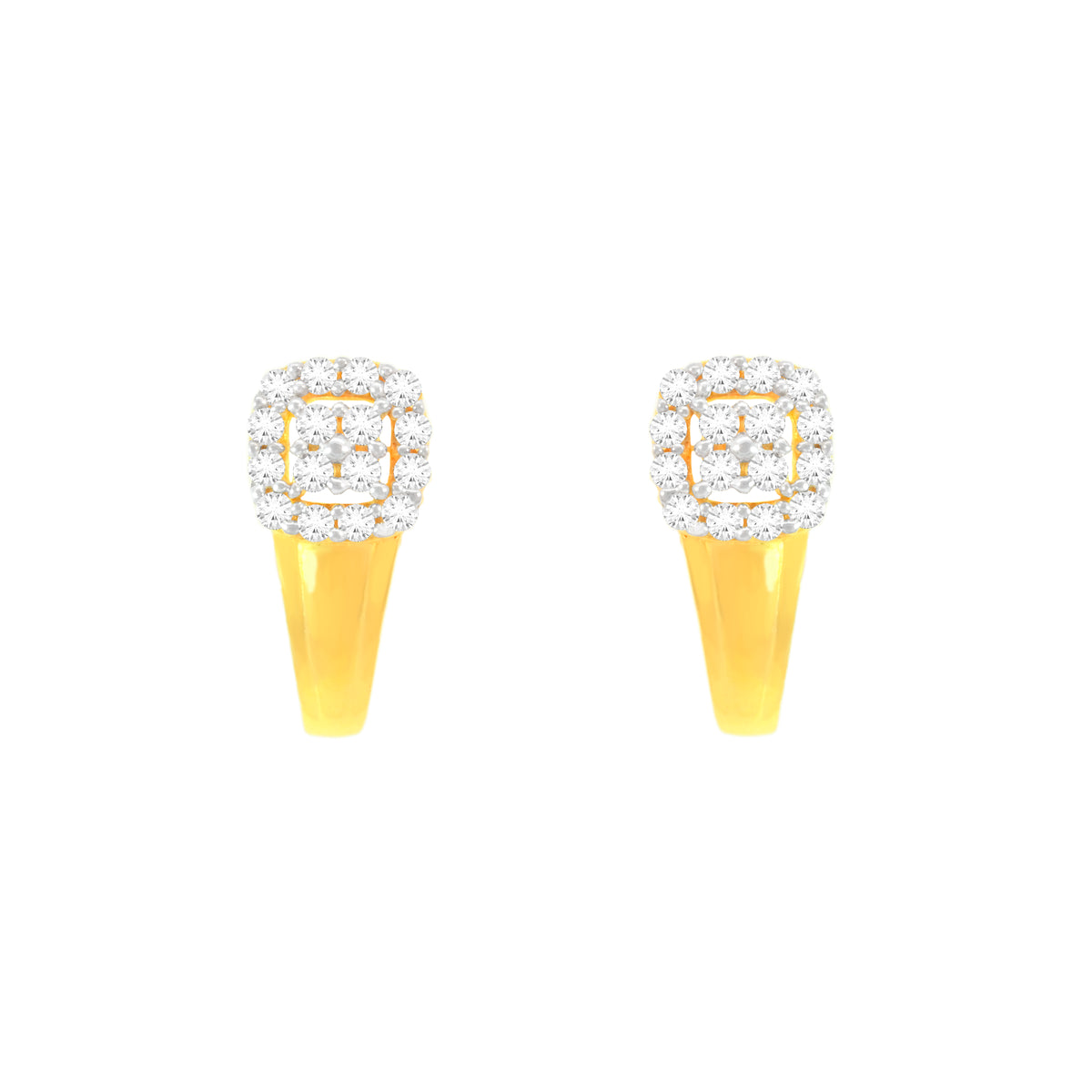 22k Yellow Cubic Zirconia Studs Fancy Earrings with gold weight of 3.92g