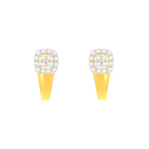 22k Yellow Cubic Zirconia Studs Fancy Earrings with gold weight of 3.92g