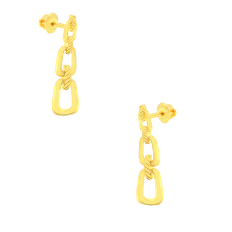 22k Yellow Gold Dangling Fancy Earrings with gold weight of 3.85g