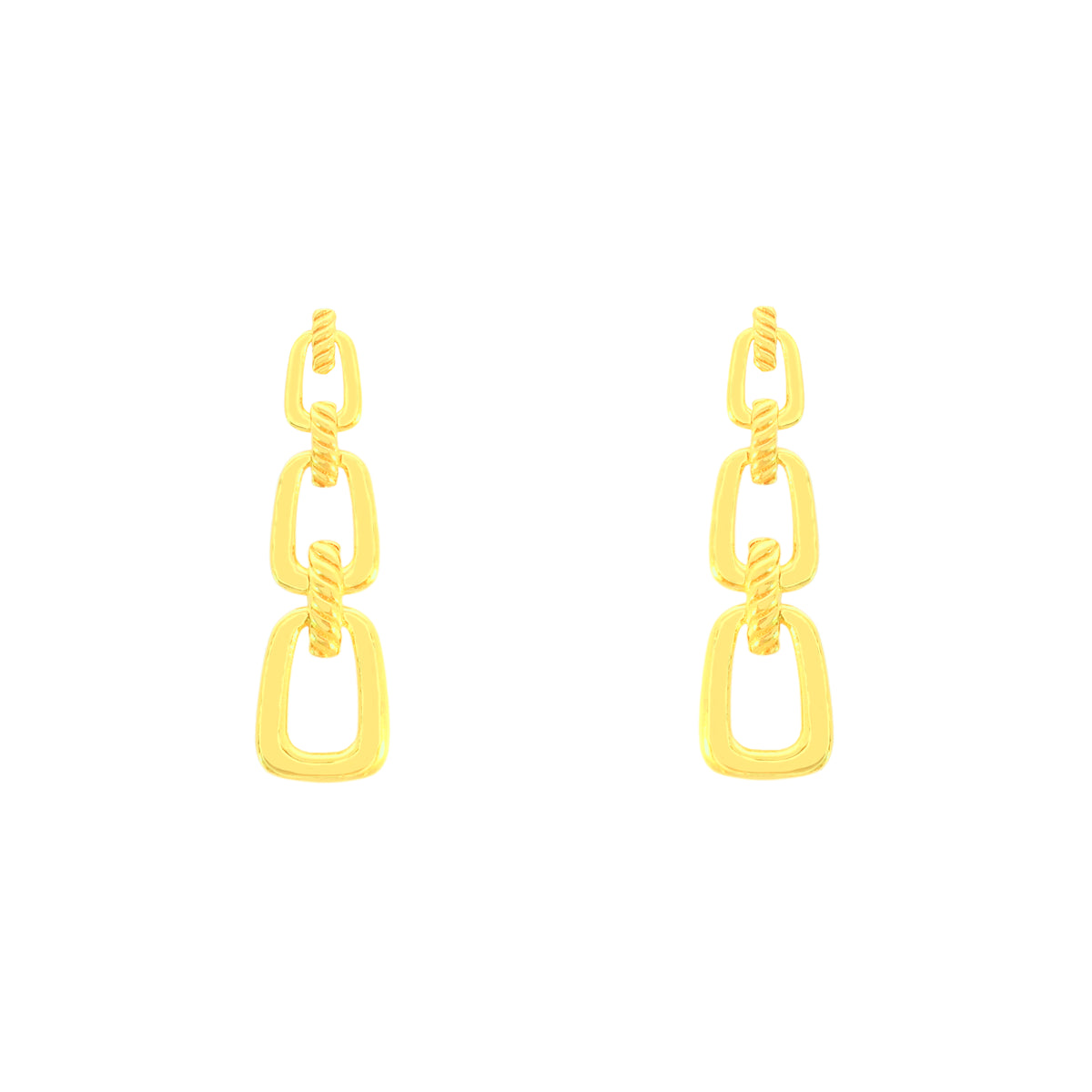 22k Yellow Gold Dangling Fancy Earrings with gold weight of 3.85g